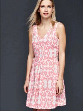 Gap Pink Ikat Linen Dress